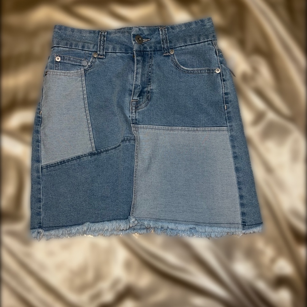 No Boundaries Multicolored High Rise Denim Skirt